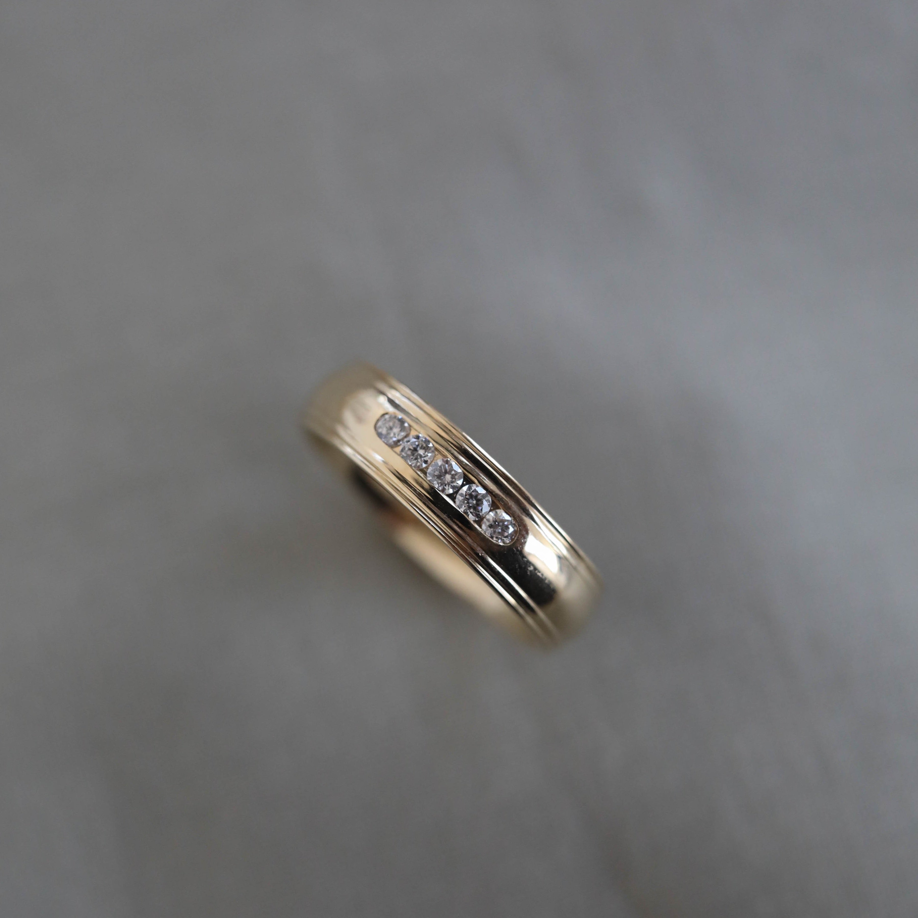 Stone Setting High Polish Finish Men's Band - crownmoissanite