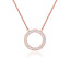 0.23 TCW Round Moissanite Diamond Circle Pendant Necklace - crownmoissanite