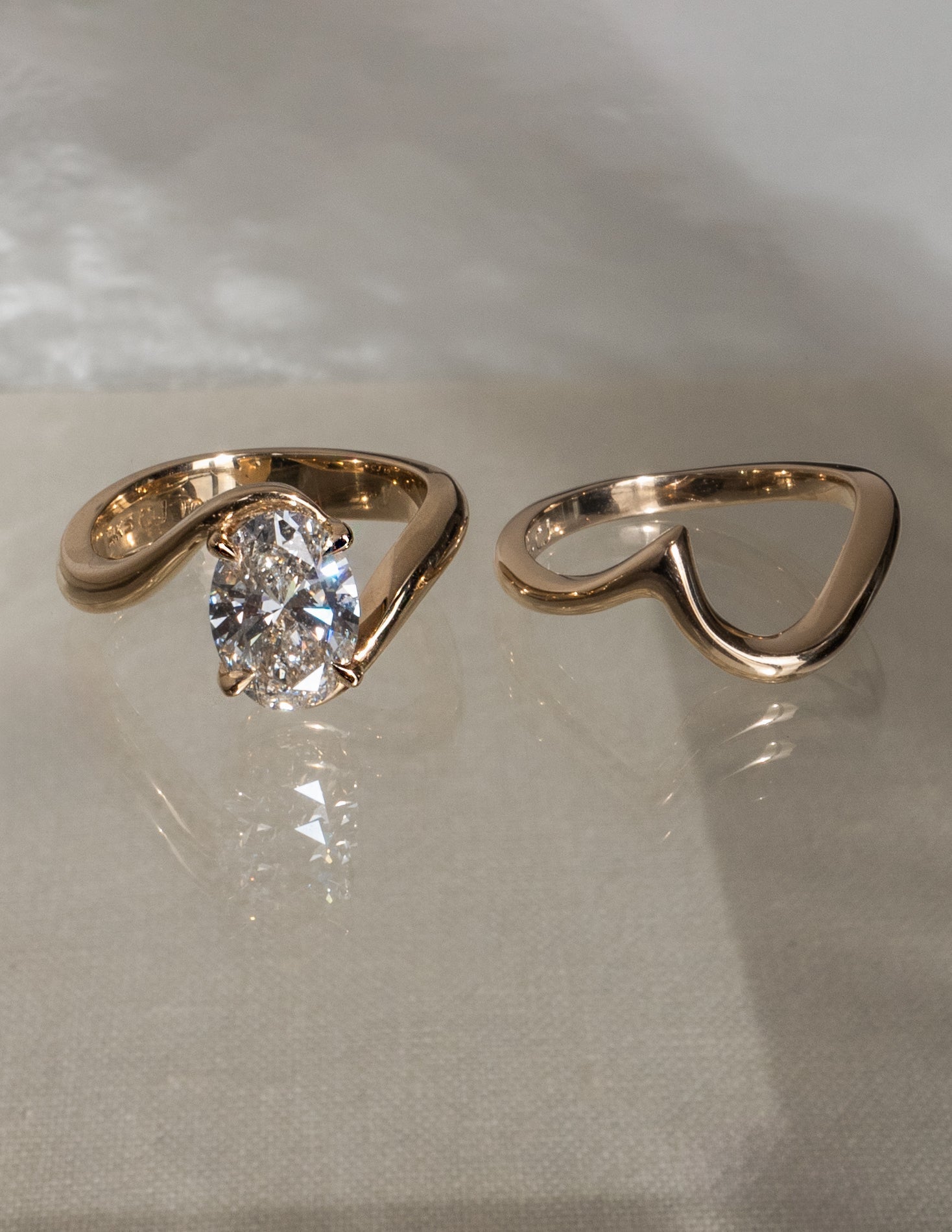 1.50- 3.0 CT Oval cut Moissanite Solitaire Setting Bridal Set