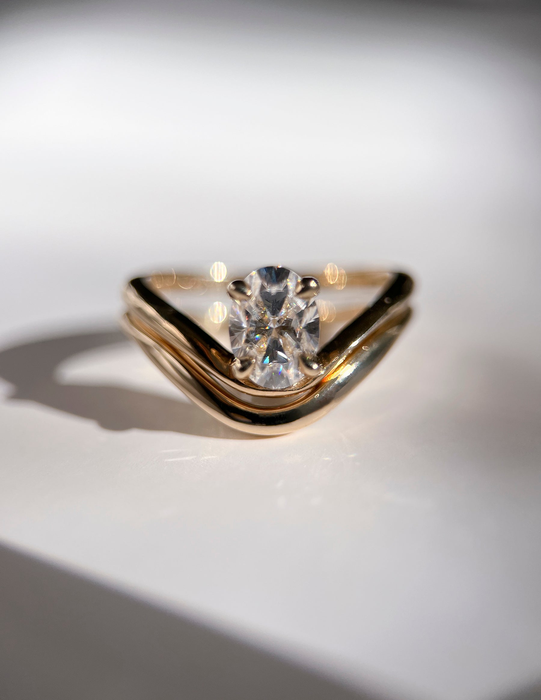 1.0 -2.0 CT Oval Cut Moissanite Solitaire Engagement Ring