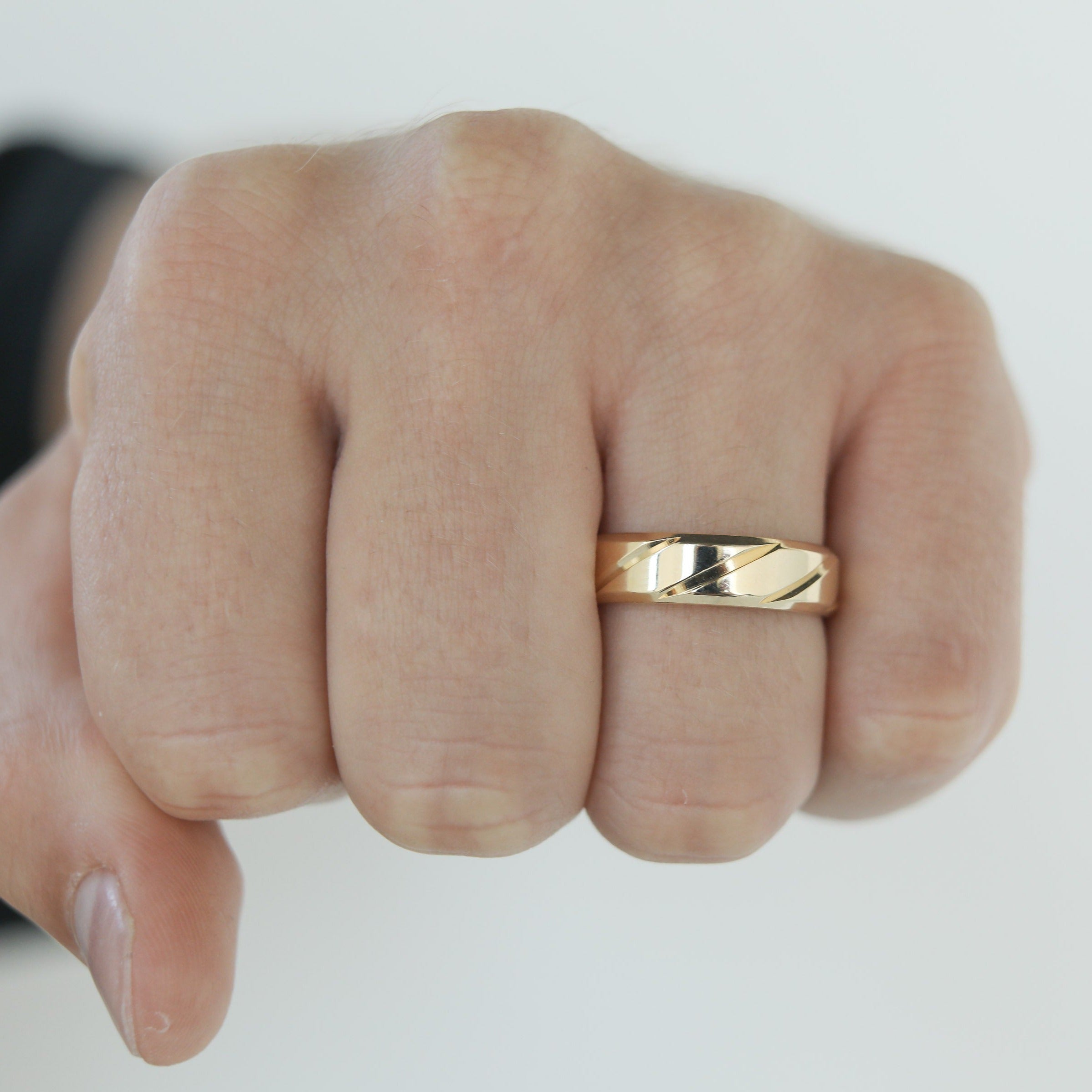 High-Polish Finish Regular Men's Band - crownmoissanite