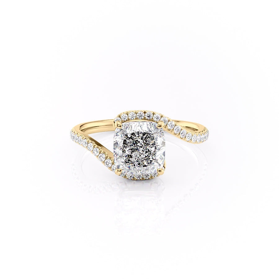2.54 CT Cushion Cut By Pass Moissanite Engagement Ring - crownmoissanite
