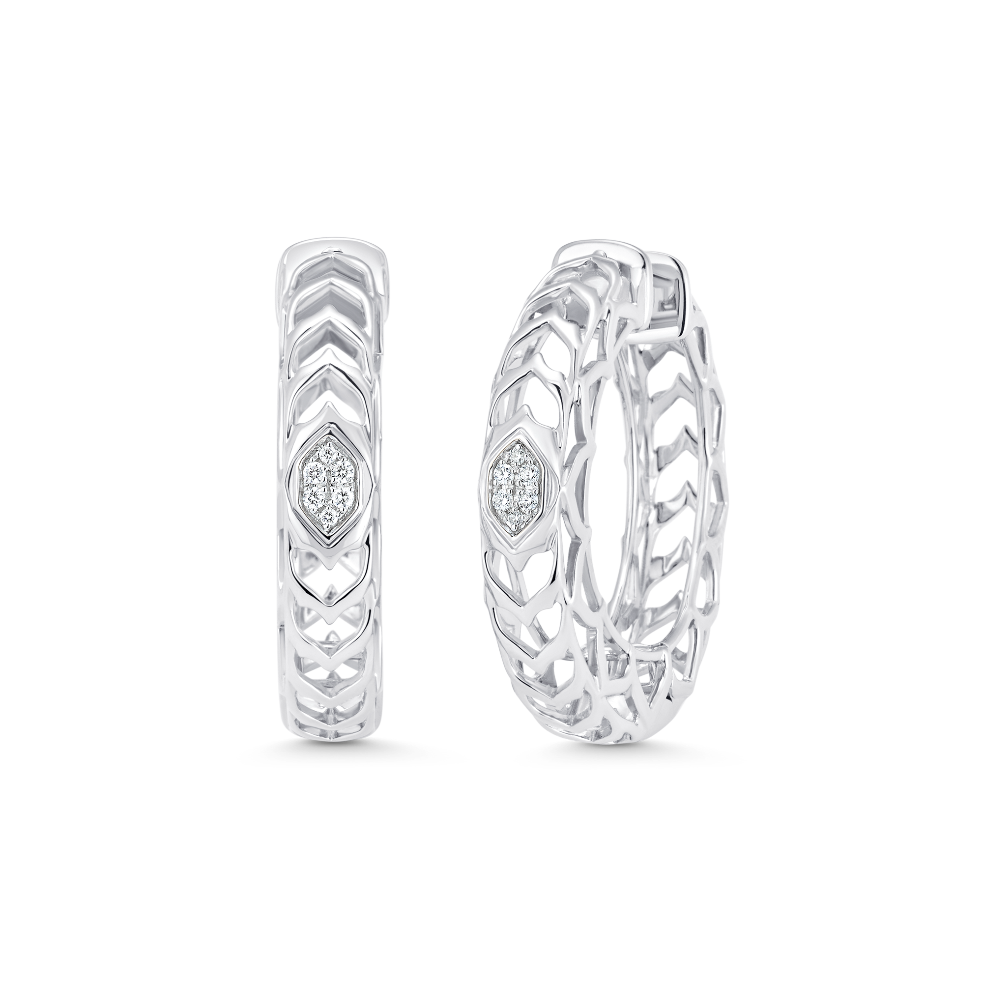 0.10 TCW Round Moissanite Diamond Cluster Earrings - crownmoissanite