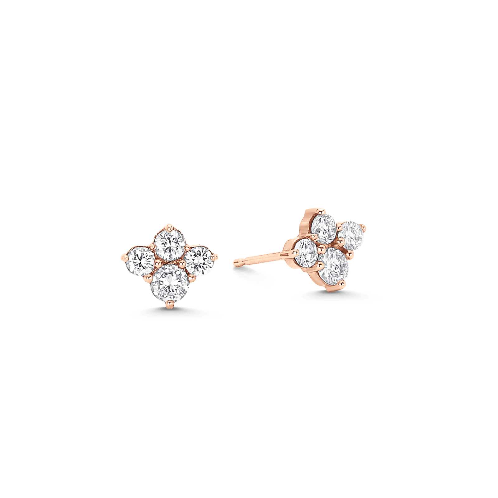 1.03 TCW Round Moissanite Diamond Cluster Stud Earrings - crownmoissanite