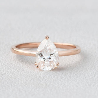 1.93 CT Pear Cut Solitaire Moissanite Engagement Ring - crownmoissanite