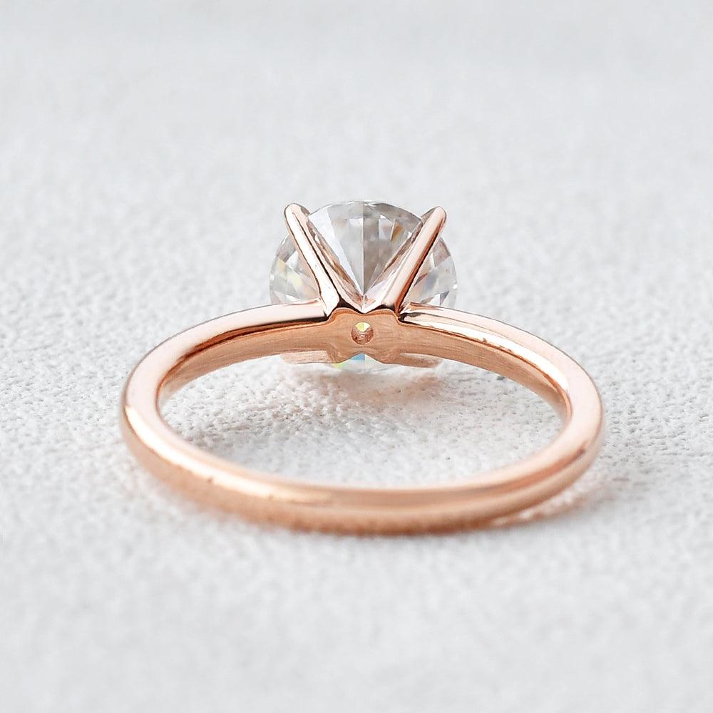 1.0 CT Round Cut Hidden Halo Moissanite Engagement Ring - crownmoissanite