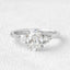0.94 CT Oval Shaped Moissanite Three Stones Engagement Ring - crownmoissanite