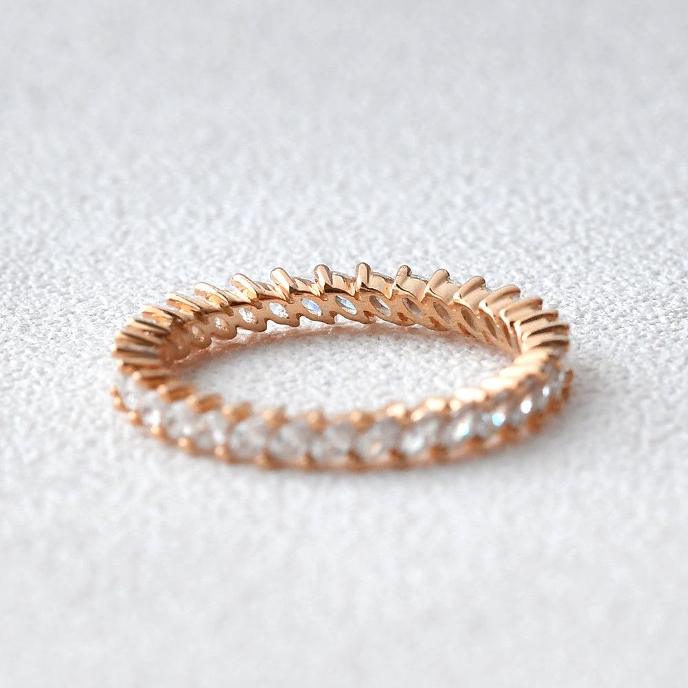 0.96 CT Marquise Cut Full Eternity Moissanite Wedding Band - crownmoissanite