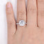 1.8 CT Cushion Cut Halo Pave Moissanite Engagement Ring - crownmoissanite