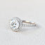 1.0 CT Round Cut Halo Pave Moissanite Engagement Ring - crownmoissanite