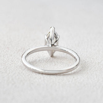 1.0 CT Marquise Cut Solitaire Pave Moissanite Engagement Ring - crownmoissanite