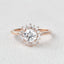 1.0 CT Round Cut Halo Moissanite Engagement Ring - crownmoissanite