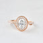 1.33 CT Oval Cut Halo Pave Moissanite Engagement Ring - crownmoissanite