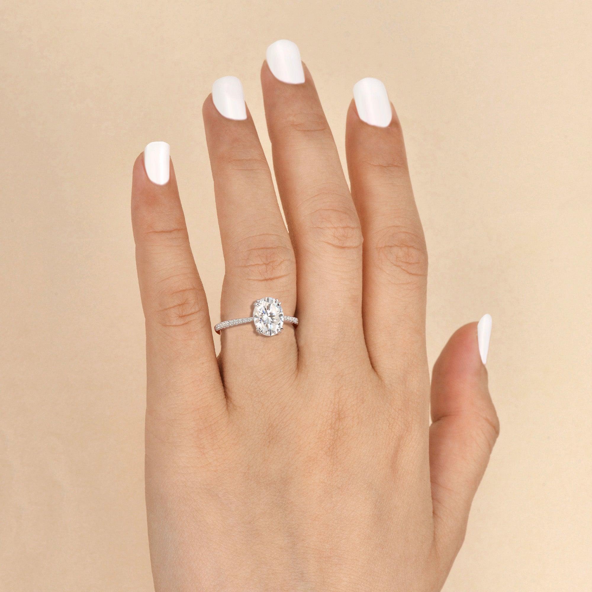 1.91 CT Oval Shaped Moissanite Solitaire Engagement Ring - crownmoissanite