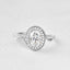 1.33 CT Oval Cut Halo Pave Moissanite Engagement Ring - crownmoissanite