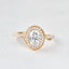 1.33 CT Oval Cut Halo Pave Moissanite Engagement Ring - crownmoissanite