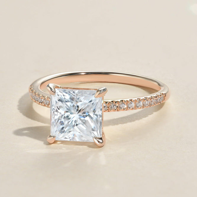 1.18 CT Princess Shaped Moissanite Solitaire Engagement Ring - crownmoissanite