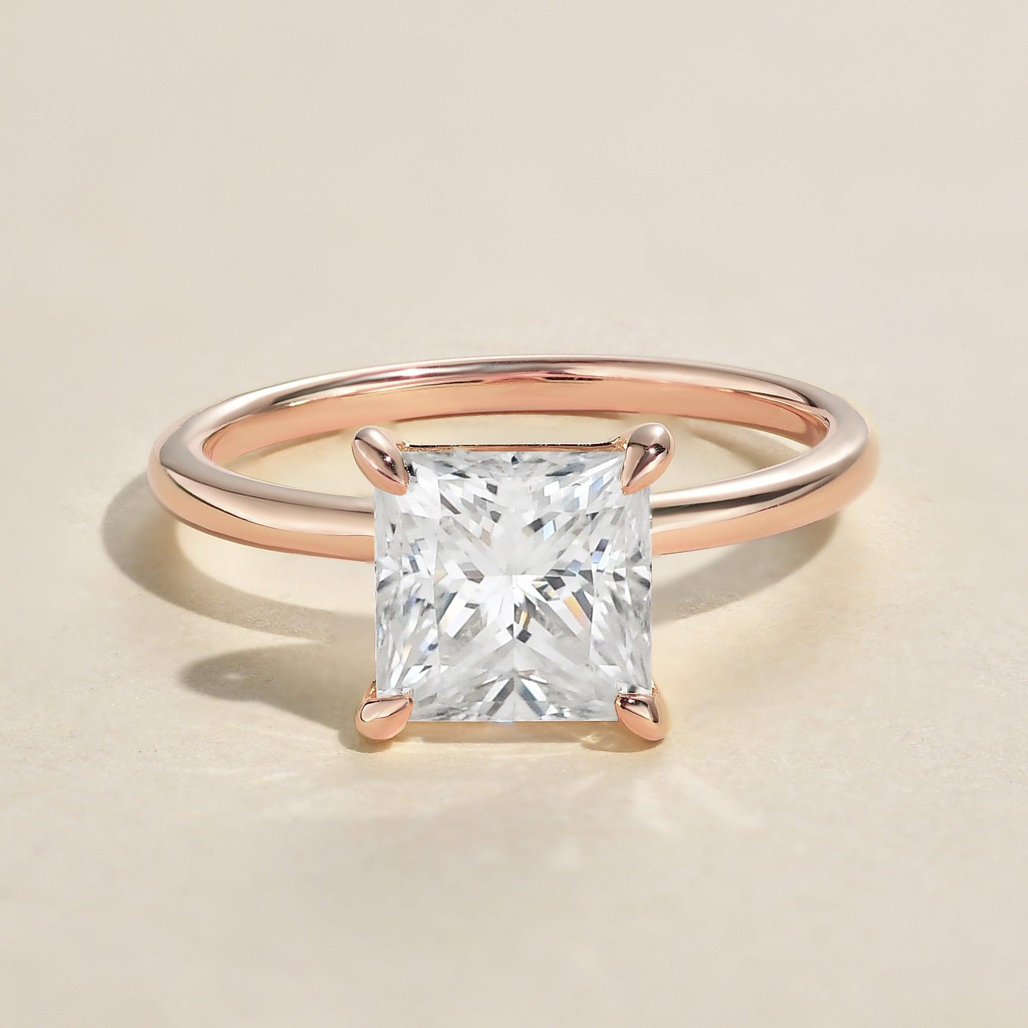 1.18 CT Princess Cut Solitaire Moissanite Engagement Ring - crownmoissanite