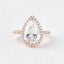 3.1 CT Pear Cut Halo Pave Moissanite Engagement Ring - crownmoissanite