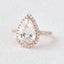 3.1 CT Pear Cut Halo Pave Moissanite Engagement Ring - crownmoissanite