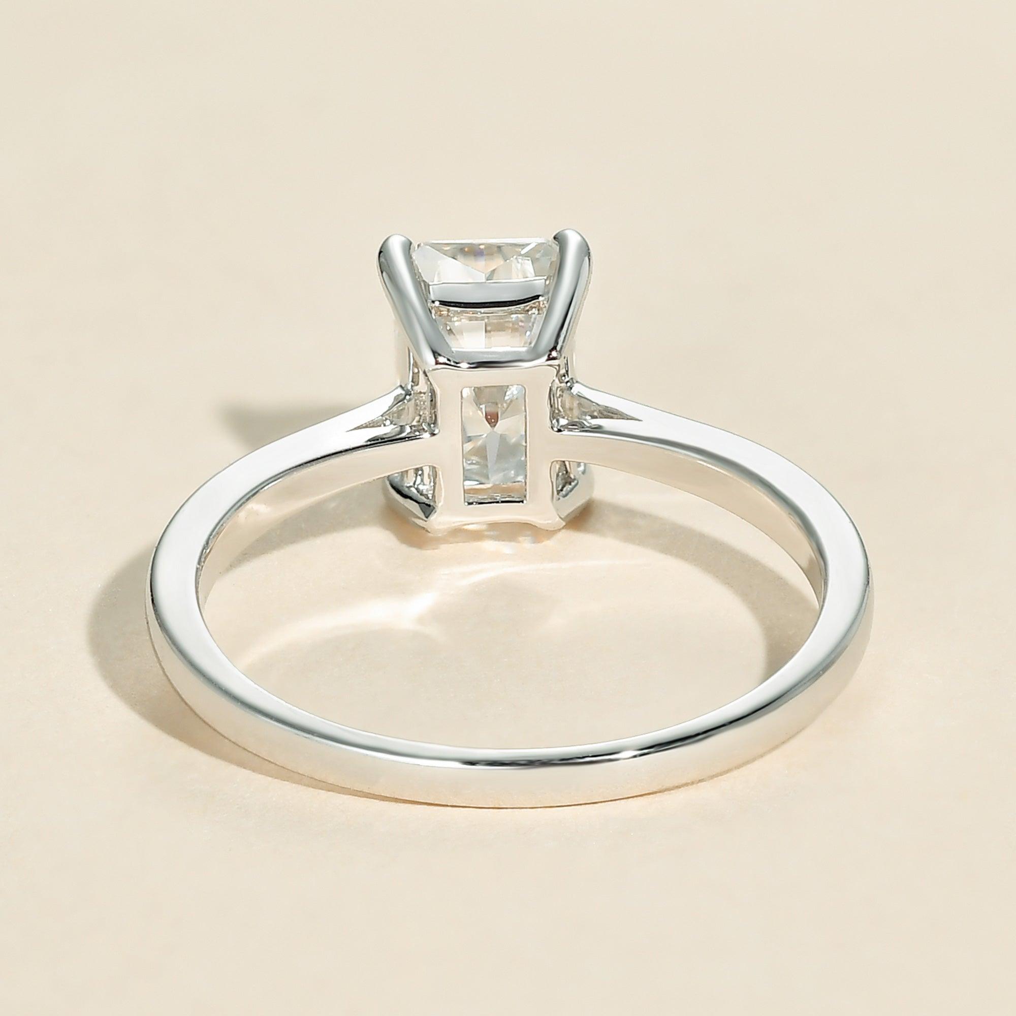 1.67 CT Radiant Cut Solitaire Moissanite Engagement Ring - crownmoissanite