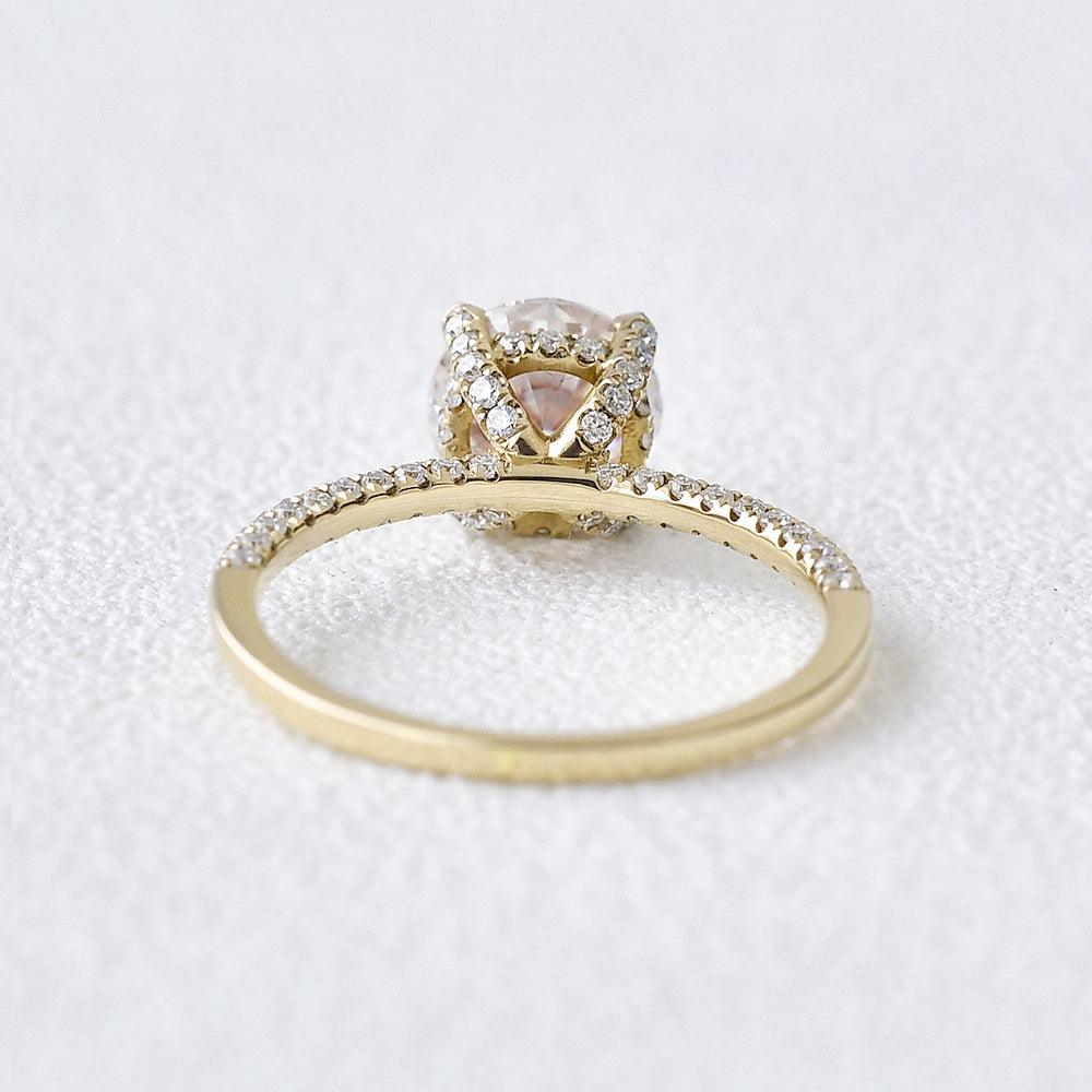 3.2 CT Round Cut Solitaire Pave Moissanite Engagement Ring - crownmoissanite