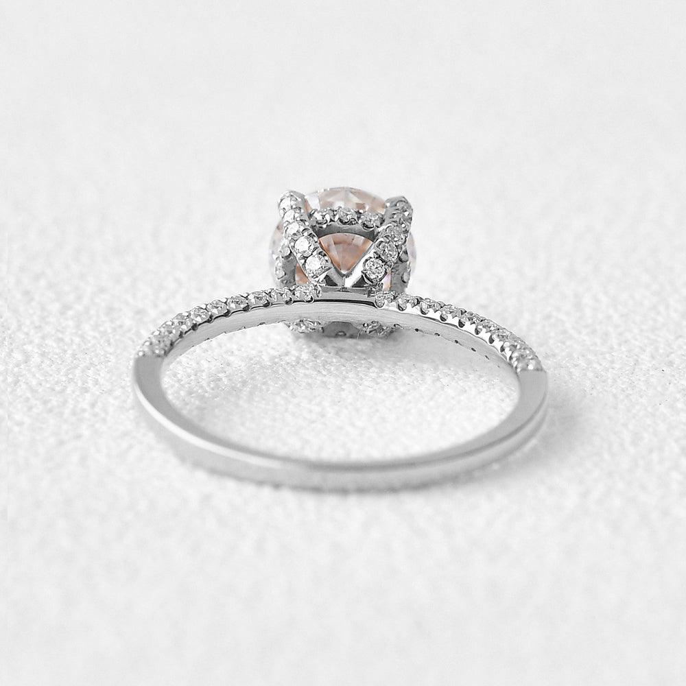 3.2 CT Round Cut Solitaire Pave Moissanite Engagement Ring - crownmoissanite