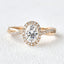 1.33 CT Oval Shaped Moissanite Halo Engagement Ring - crownmoissanite