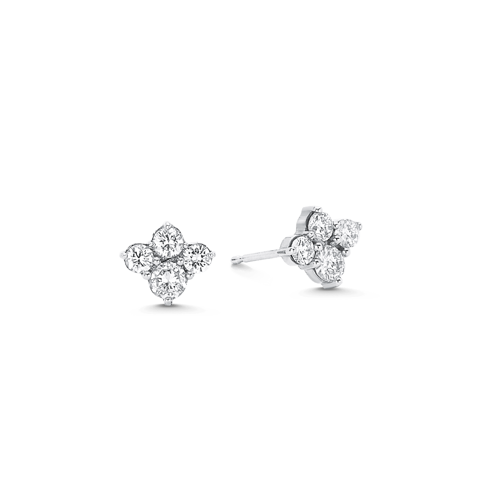 1.03 TCW Round Moissanite Diamond Cluster Stud Earrings - crownmoissanite