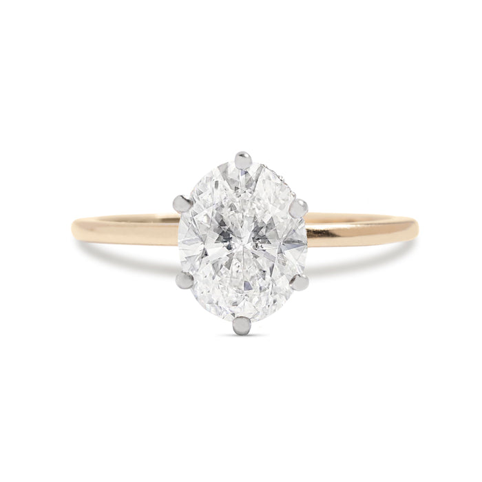 1.0 CT Oval Hidden Halo Style Moissanite Engagement Ring
