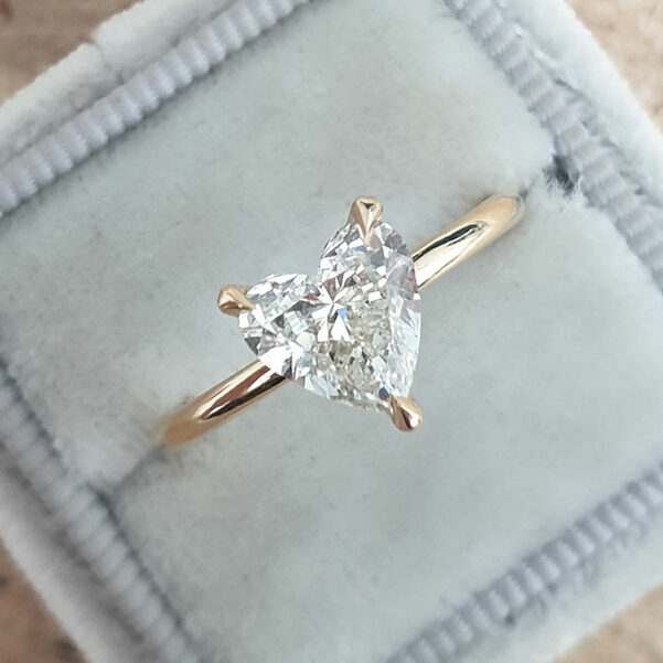 1.10 CT Heart Cut Solitaire Moissanite Engagement Ring - crownmoissanite