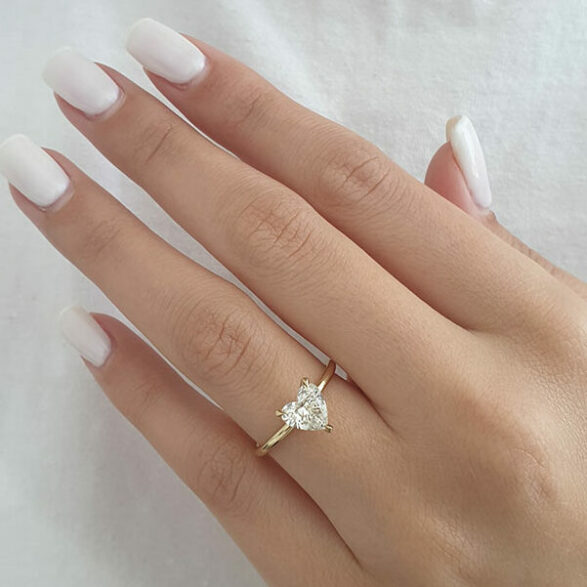 1.10 CT Heart Shaped Moissanite Solitaire Engagement Ring - crownmoissanite