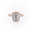 2.10 CT Emerald Cut Halo Pave Setting Moissanite Engagement Ring - crownmoissanite