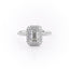 2.10 CT Emerald Cut Halo Pave Setting Moissanite Engagement Ring - crownmoissanite