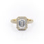 1.91 CT Emerald Cut Halo Triple Pave Setting Moissanite Engagement Ring - crownmoissanite