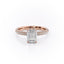 1.91 CT Emerald Cut Solitaire Triple Pave Setting Moissanite Engagement Ring - crownmoissanite