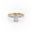 1.91 CT Emerald Cut Solitaire Triple Pave Setting Moissanite Engagement Ring - crownmoissanite