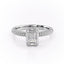 1.91 CT Emerald Cut Solitaire Triple Pave Setting Moissanite Engagement Ring - crownmoissanite