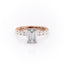 2.30 CT Emerald Cut Pave Setting Moissanite Engagement Ring - crownmoissanite