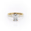 2.30 CT Emerald Cut Pave Setting Moissanite Engagement Ring - crownmoissanite