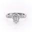 2.10 CT Emerald Cut Solitaire Pave Setting Moissanite Engagement Ring - crownmoissanite