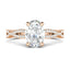 1.33 CT Oval Shaped Moissanite Solitaire Twisted Engagement Ring - crownmoissanite