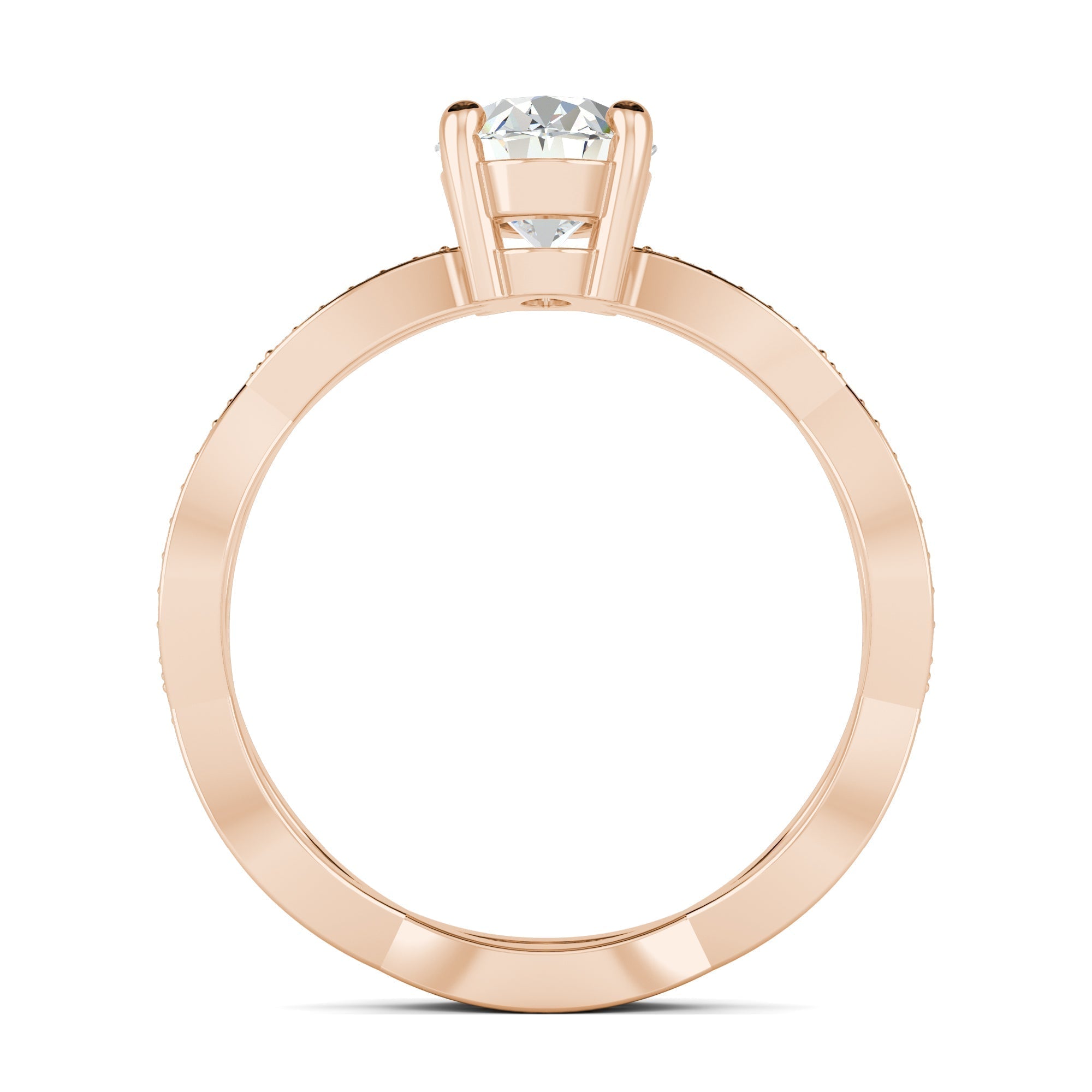 1.33 CT Oval Cut Twisted Pave Moissanite Engagement Ring - crownmoissanite