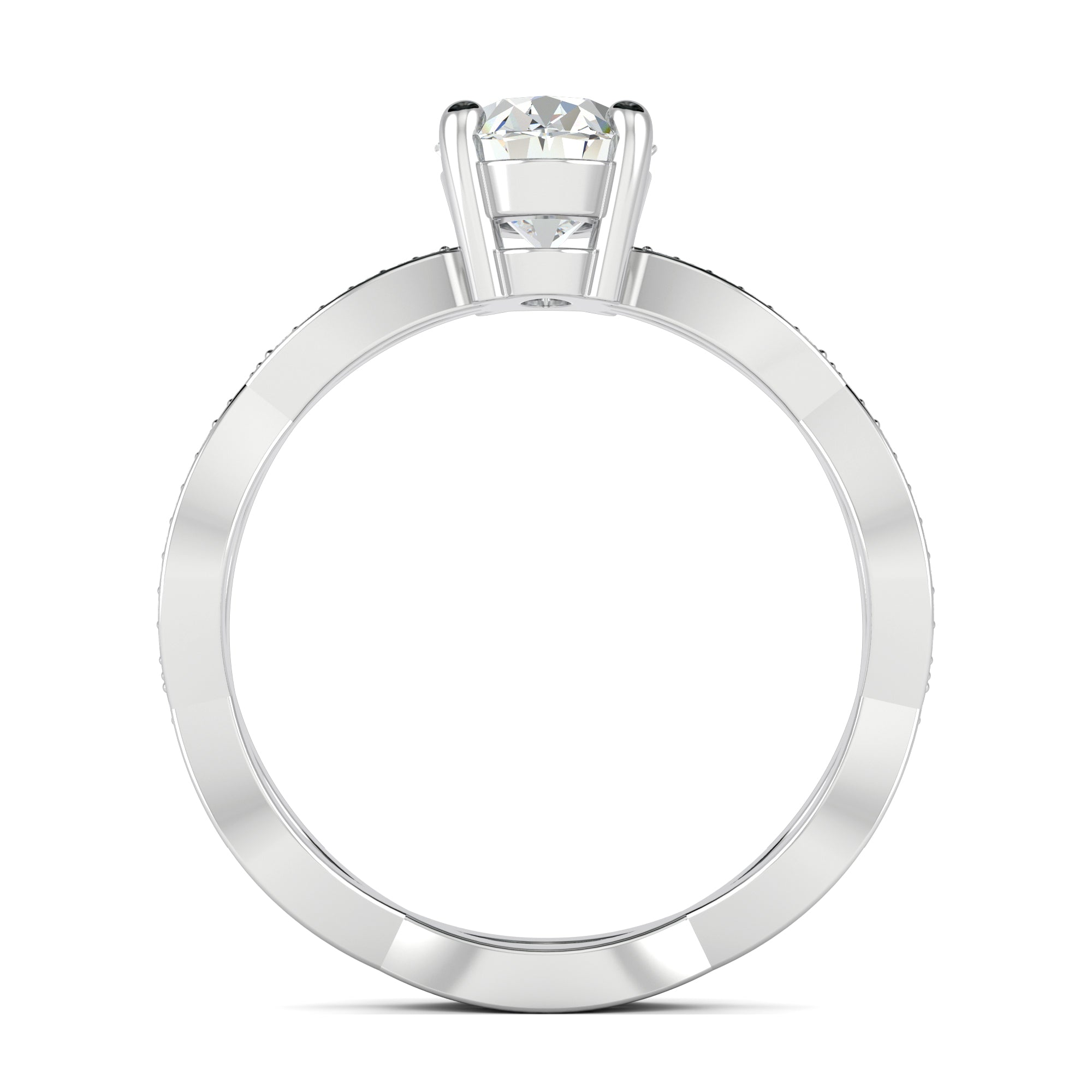1.33 CT Oval Shaped Moissanite Solitaire Twisted Engagement Ring - crownmoissanite