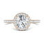 1.0 CT Round Cut Halo Moissanite Engagement Ring - crownmoissanite