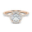1.0 CT Round Cut Halo Moissanite Engagement Ring - crownmoissanite