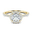 1.0 CT Round Moissanite Diamond Halo Engagement Ring - crownmoissanite