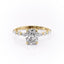 2.0 CT Elongated Cushion Cut Solitaire Hidden Halo/ Dainty Pave Setting Moissanite Engagement Ring - crownmoissanite