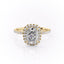 2.0 CT Elongated Cushion Cut Halo Pave Setting Moissanite Engagement Ring - crownmoissanite