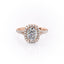 2.0 Elongated Cushion Cut Halo Split Shank Setting Moissanite Engagement Ring - crownmoissanite